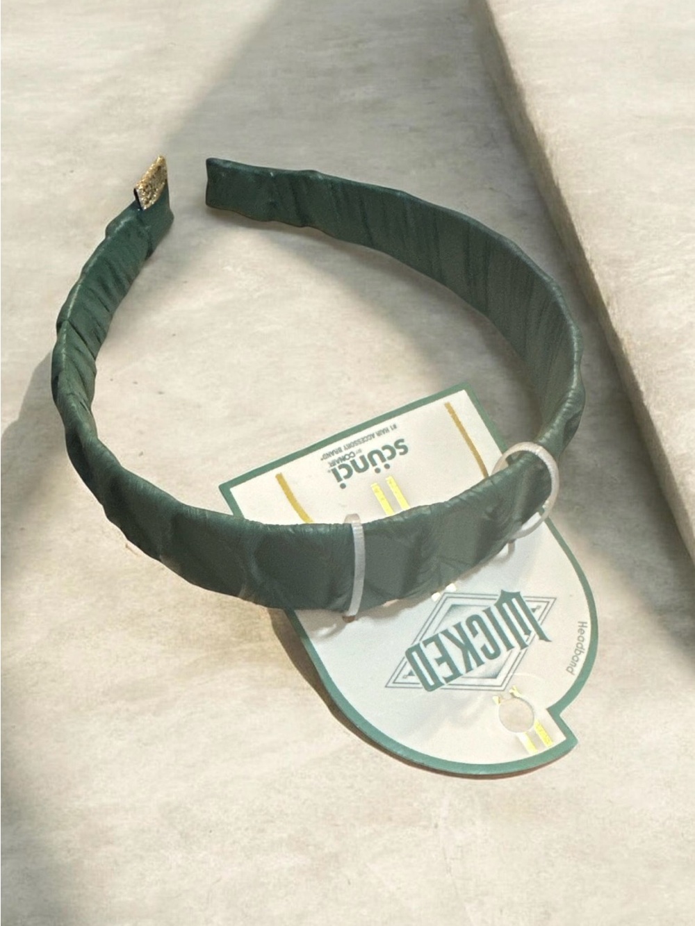 Green Satin Padded Headband